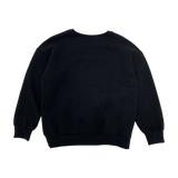 SETSETSET BIG FLOWER NAPPING SWEAT SHIRT BLACK (6652493496438)