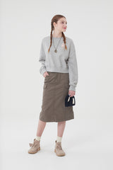 ウィティーバニークロップ丈スウェットシャツ／WITTY BUNNY CROP SWEATSHIRT [MELANGE GRAY]