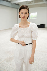 Magnolia puffy cotton blouse (6569462497398)