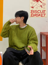 ツイストクロップドラウンドニット 5C