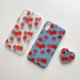 チェリー＆デイジー スマホケース/Cherry & Pink Daisy (Galaxy) Jelly Case