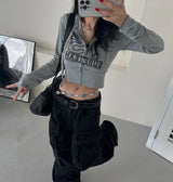 Star cropped mini hoodie zip-up