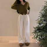 [BELLIDE MADE] Soft velvet velvet sweatshirt Wide pants