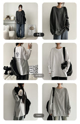 Veepa オーバーサイズ フィット ロング スリーブ Tシャツ