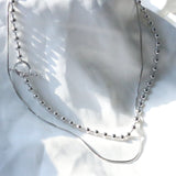 ユニークボールドチェーンレイヤードネックレス / Unique bold chain layered necklace