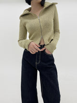 ボカシニットビッグカラーカーディガン / Bokashi Knit Big Collar Cardigan (2color)