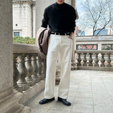 LMN Retro Semi Wide White Jeans (white)