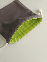 Two tone string pouch - dim gray L