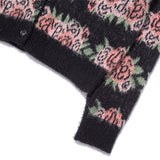 フラワーパターンクロップカーディガン / Flower Pattern Crop Cardigan_Black