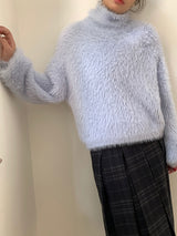 コンクアンゴラタートルネックニット