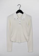 シャツカラーカラーTシャツ/Shirt color color T-shirt (3color)