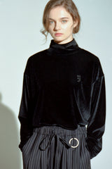 "PRE-ORDER 11/09~" DROP-SHOULDER VELVET TURTLE-NECK TEE / [プレオーダー11月09日〜] ドロップショルダーベルベットタートルネックTシャツ (4578690203766)
