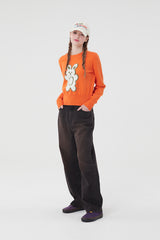 ウィティーバニーフラットニット／WITTY BUNNY FLAT KNIT [GREEN ORANGE]