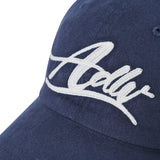 SCRIPT LOGO CHAIN EMBROIDERY WASHING BALL CAP NAVY