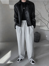 Pleddy Crop Leather Jacket (2color) (6676057096310)