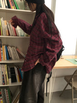 [UNISEX] Dickes Vintage Check Brushed Outer Long Sleeve Shirt