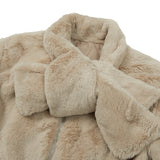 Fluffy Bow tie Fur Jacket [BEIGE] (6618907934838)