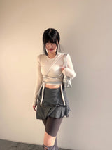 バレエコアストラップクロップTシャツ