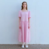 スクエアネックポケットドレス / SQUARE NECK POCKET DRESS, PINK