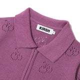 チェリーカラージップアップニット / CHERRY COLLAR ZIP UP KNIT KS [PURPLE]