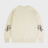 [UNISEX] エルボーツードローイングラインフラワースウェットシャツ
