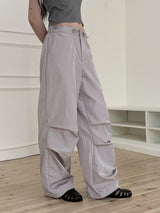ジッパーナイロングロッシー２ウェイロングワイドジョガーパンツ/Galz Zipper Nylon Glossy Two-Way Long Wide Jogger Pants