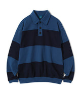 ニットラグビースウェットシャツ/Knit Rugby Sweatshirt T76 blue&navy