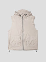 アウトポケットナイロンフードベスト / Out pocket nylon hood vest 4color