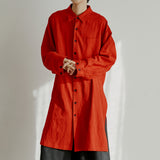 リネンロングシャツ / unisex linen long shirts red
