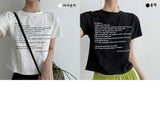 モランレタリングハーフクロップショートスリーブTシャツ / Molan lettering half-crop short-sleeved T-shirt
