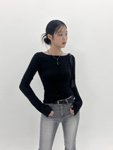 2ウェイバックホールボートネックTシャツ