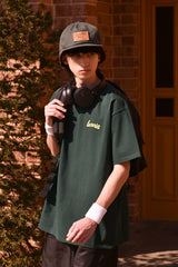 テニスボールクルーネックダークグリーンユニセックスTシャツ / Tennis ball crew neck dark green Unisex T-shirt