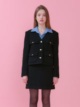 JENNY V NECK POCKET TWEED JACKET_BLACK (6612508508278)