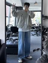 르위 워싱 와이드 데님 팬츠