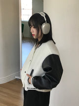 Blando fleece varsity jacket