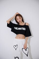 アンフッテッドオフショルダークロップTシャツ / TOP(9363) Unfooted Off Shoulder Crop