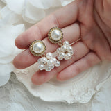 パールブーケピアス - アンティーク ver. / Pearl Bouquet Piercing - Antique ver. (Kep1er Chaehyun Earrings)