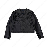 クロップドレザーカーディガン/SI Cropped Leather Cardigan (3 colors)