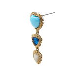 triple heart drop earrings (6565958025334)
