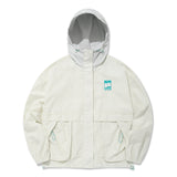 チェリールーバーラベルジップアップフーディジャケット/ CHERRY RUBBER LABEL WOVEN ZIP UP HOODIE JUMPER [CREAM] (6671083438198)
