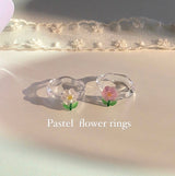 Pastel Flower Acrylic Rings (2 colors)