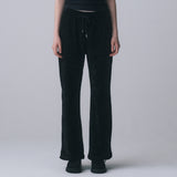 VELOUR BANDING PANTS, BLACK
