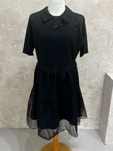 [SALE] Short sleeve collar lace puff dress