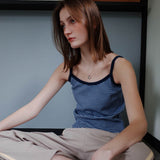 ストライプスリーブレス / STRIPE SLEEVELESS_BLUE