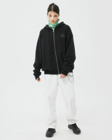 TYPO LOGO HOODIE ZIPUP-BLACK (6604551979126)