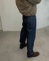 ファストげレイファブリックワイドデニムジーンズ / fast grey fabric wide denim jeans 2color