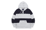 ストライプリブニットフーディ / STRIPE RIB KNIT HOODIE_LIGHT GREY