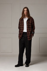 Loose-fit check shirts - Darkbrown (4622121336950)