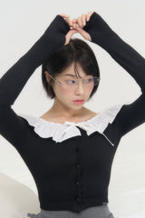フリルクロップカーディガン