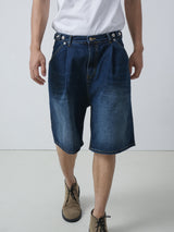 Well Button denim half pants 2color